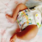 baby with cloth diaper