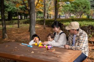 family in a park