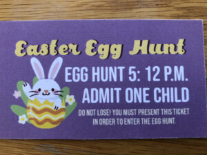 egg hunt ticket